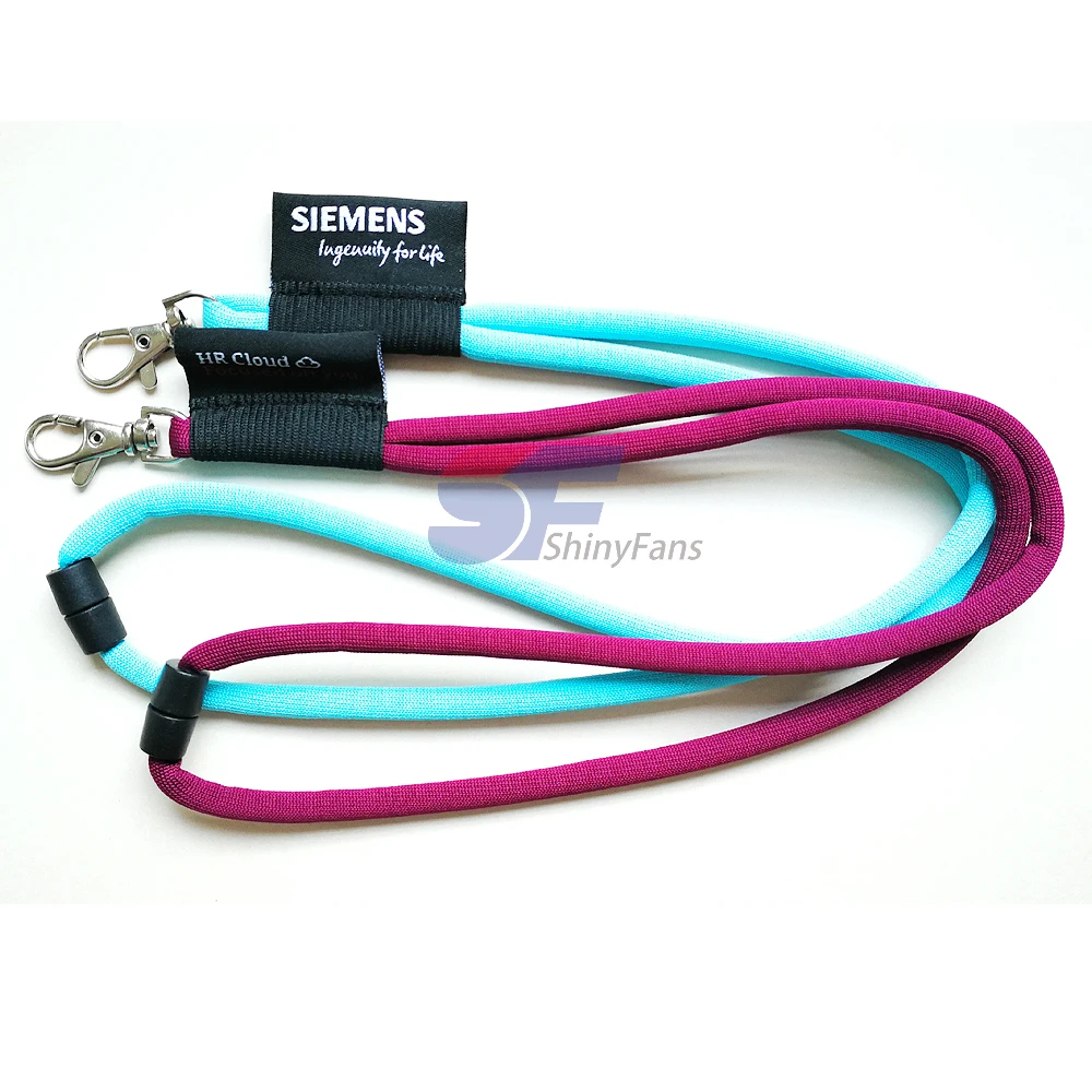 Beautiful fashion cotton round rope key chain lanyards for promotional