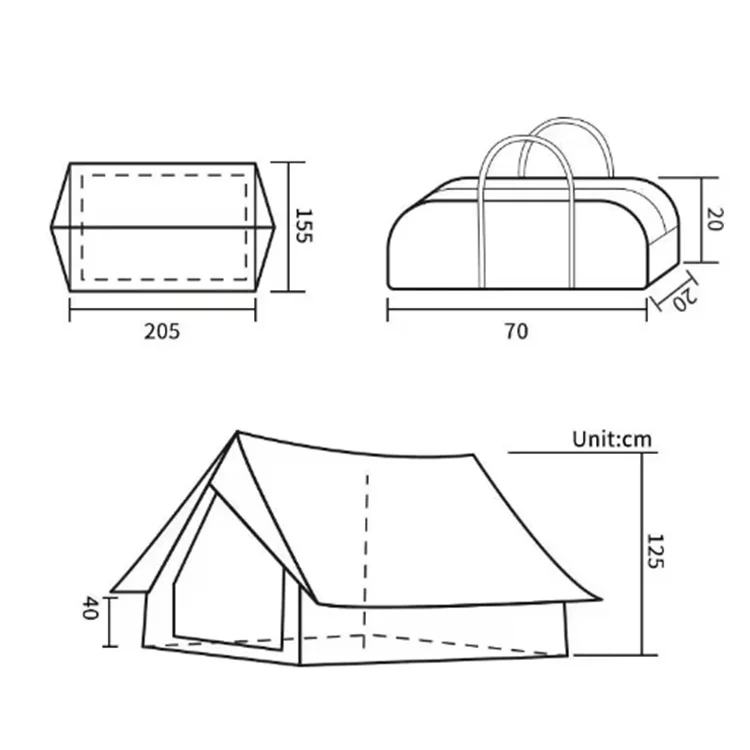 Camp 4-6 Person Tents Glamping Outdoor Large Canvas Camping Tent Cotton Luxury Lawn Tents