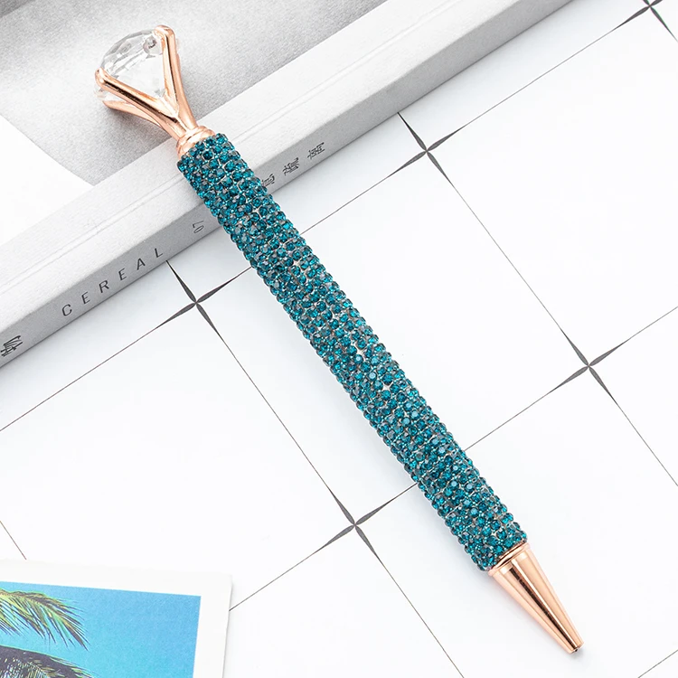 Luxury creative crystal body office school girls ballpoint pen promotion business gift ball pen