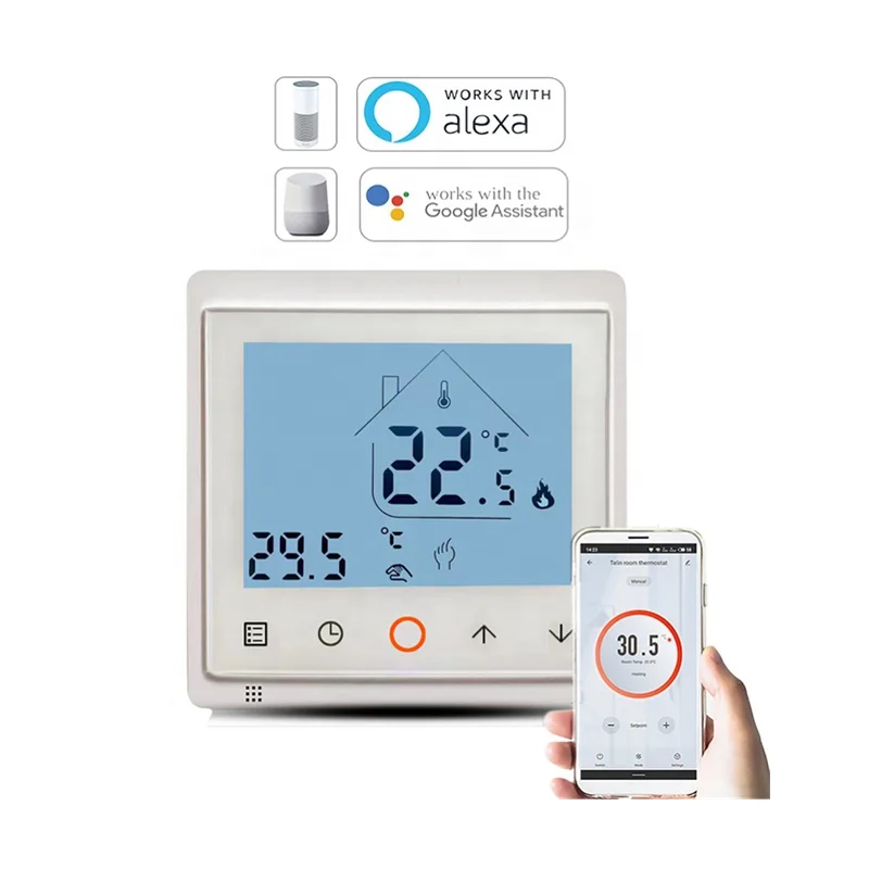 WIFI Room Thermostat For Underfloor Electric Heating System Touch Screen Type With TUYA APP