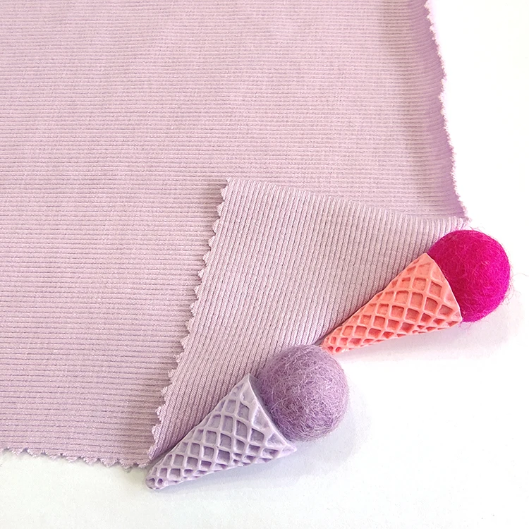 
Casual style rib 2*2 rib fabric 58% modal 39% cotton 3% spandex fabric solid knit rib fabric for joggers for women sports 