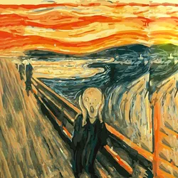 Digital oil Painting Art Shining Printed Painting Van Gogh shout Canvas Framed Decor Wall Abstract Oil Painting