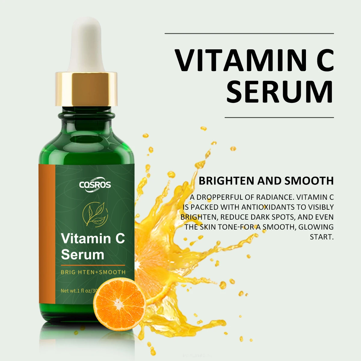 Custom Logo OEM ODM Face Care Products Pure Vitamin C Brightening Whitening Facial Serum  With Hyaluronic Acid