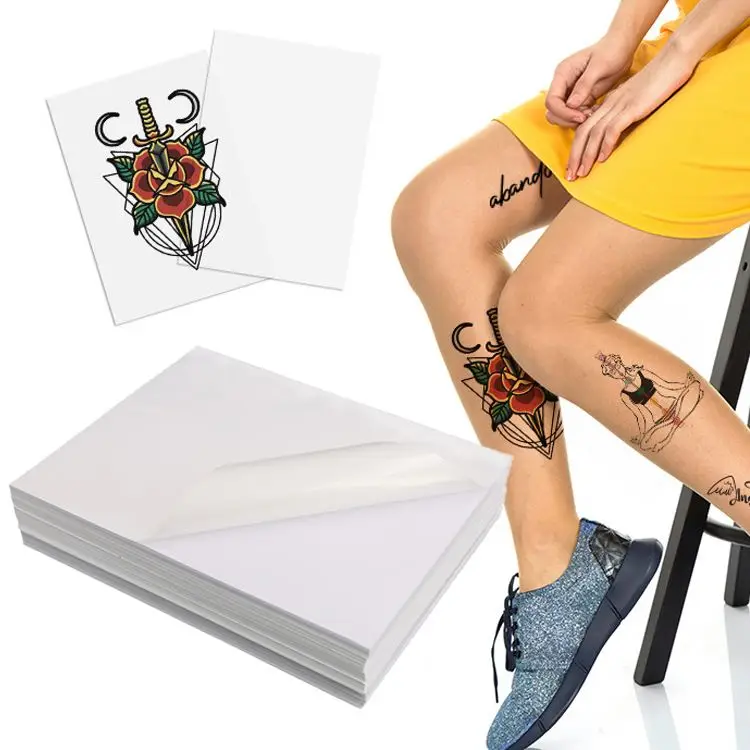 Printable Temporary Tattoo Paper Laserjet and Inkjet Printer Transfer Sheet for Custom Water Slide Decals for Skin