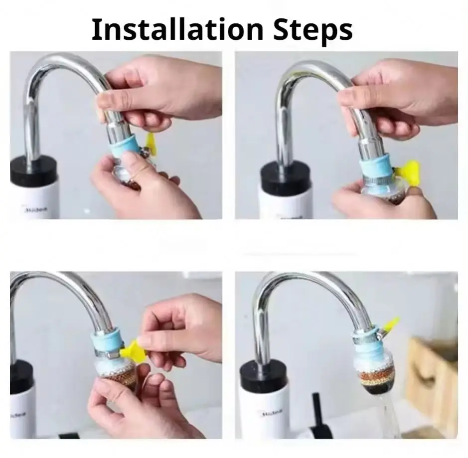 I-0243 6 Layers Healthy Active Carbon Water Filter Hard Water Softener Kitchen Tap Filter Adapter Water Faucet Filter