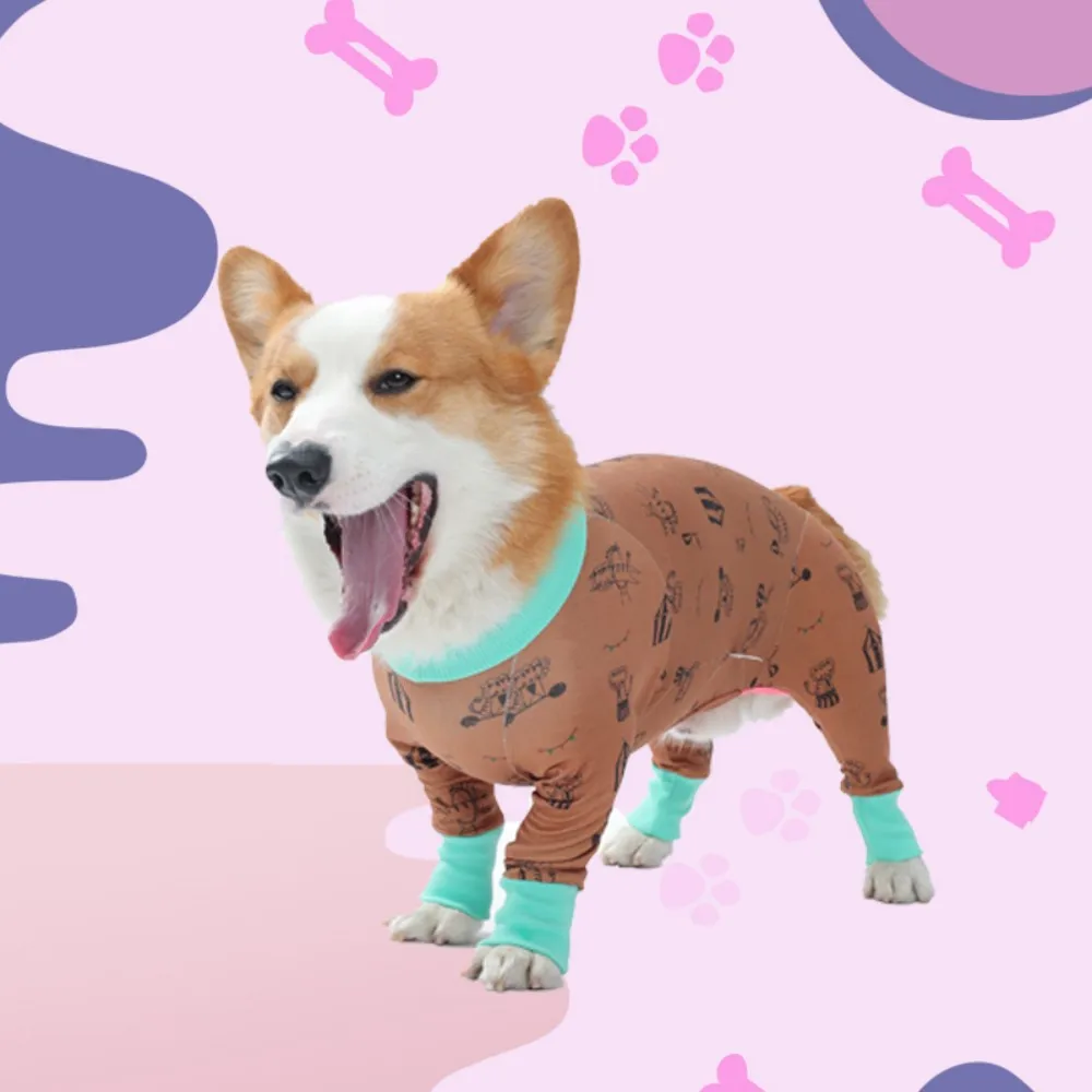 Designer Dog Pajamas Bamboo Romper Dog Cat Christmas Outfit Clothes Holiday Xmas Dog Jumpsuit