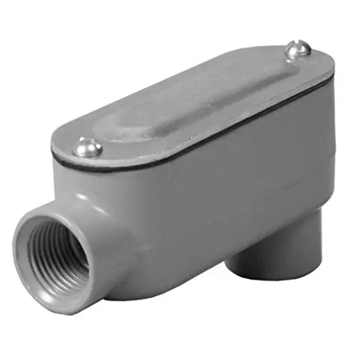 Threaded LB Conduit Body, Die Cast Aluminum, Stamped Steel Cover,1'-Inch