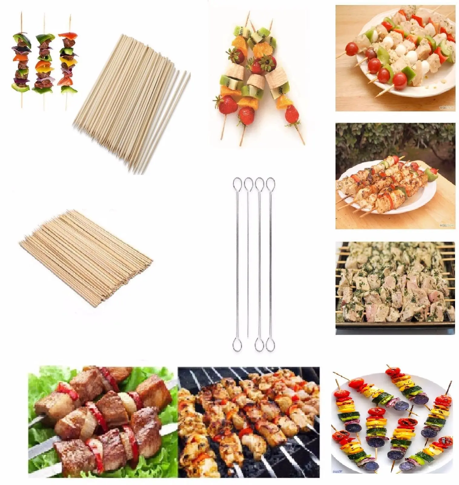 Food-Contacting Grade Eco-Friendly Hygienic High Quality Natural Bamboo Skewers for BBQ Food