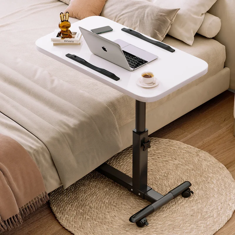 Portable vertical bedside bed small computer desk home office movable folding lifting wooden desktop laptop table desk