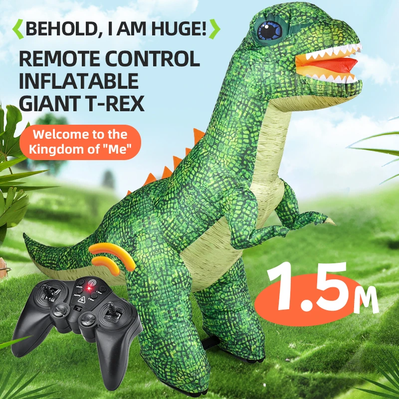 1.5M Inflatable Car toys  2.4G 360 Degree Rotate Inflatable Remote Control RC Moving Dinosaur Car Toy for Party Gift