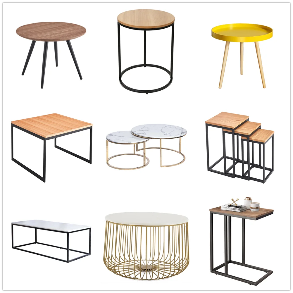 Amazon Eaby hot selling wooden coffee table smaller sofa end table modern design living room sofa marble gold luxury end table