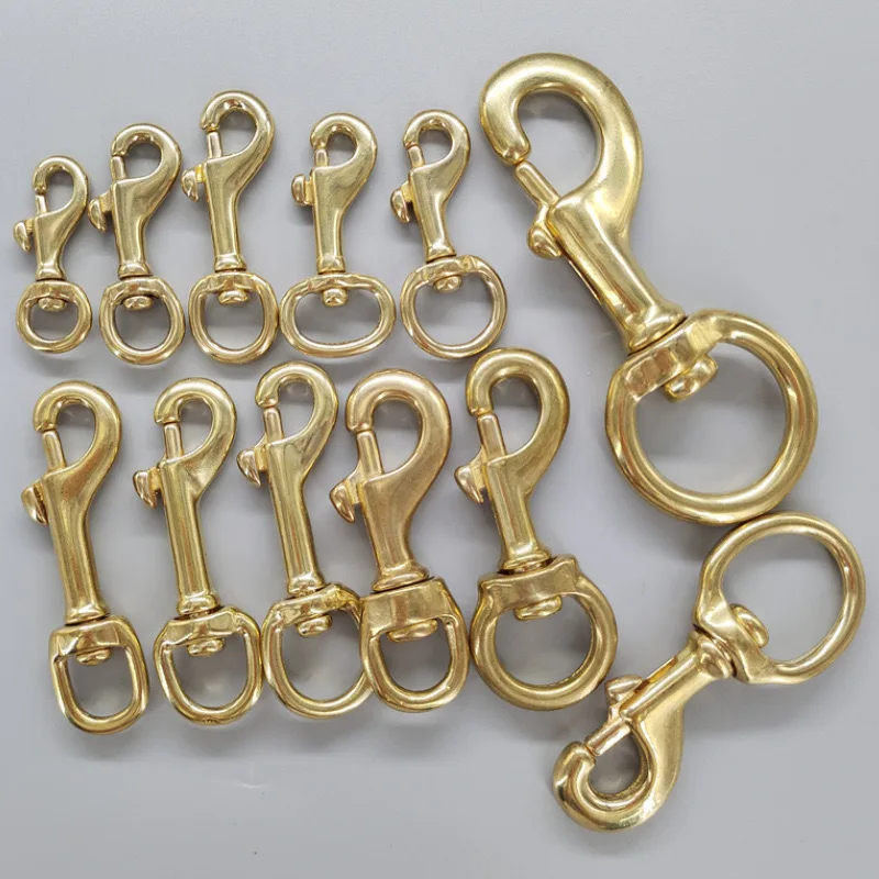 Heavy Duty Solid Brass Swivel Eye Lobster Clasp Bolt Snap Hook For Handbag Outdoor