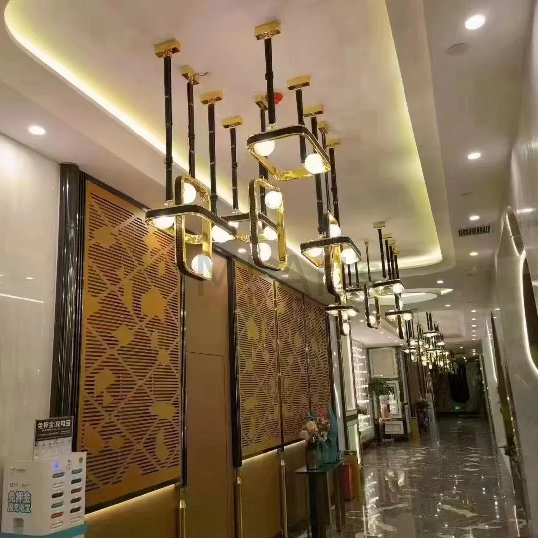Business ktv lamp private room room aisle high-grade high-grade light luxury leather chandelier belt lamp combination chandelier