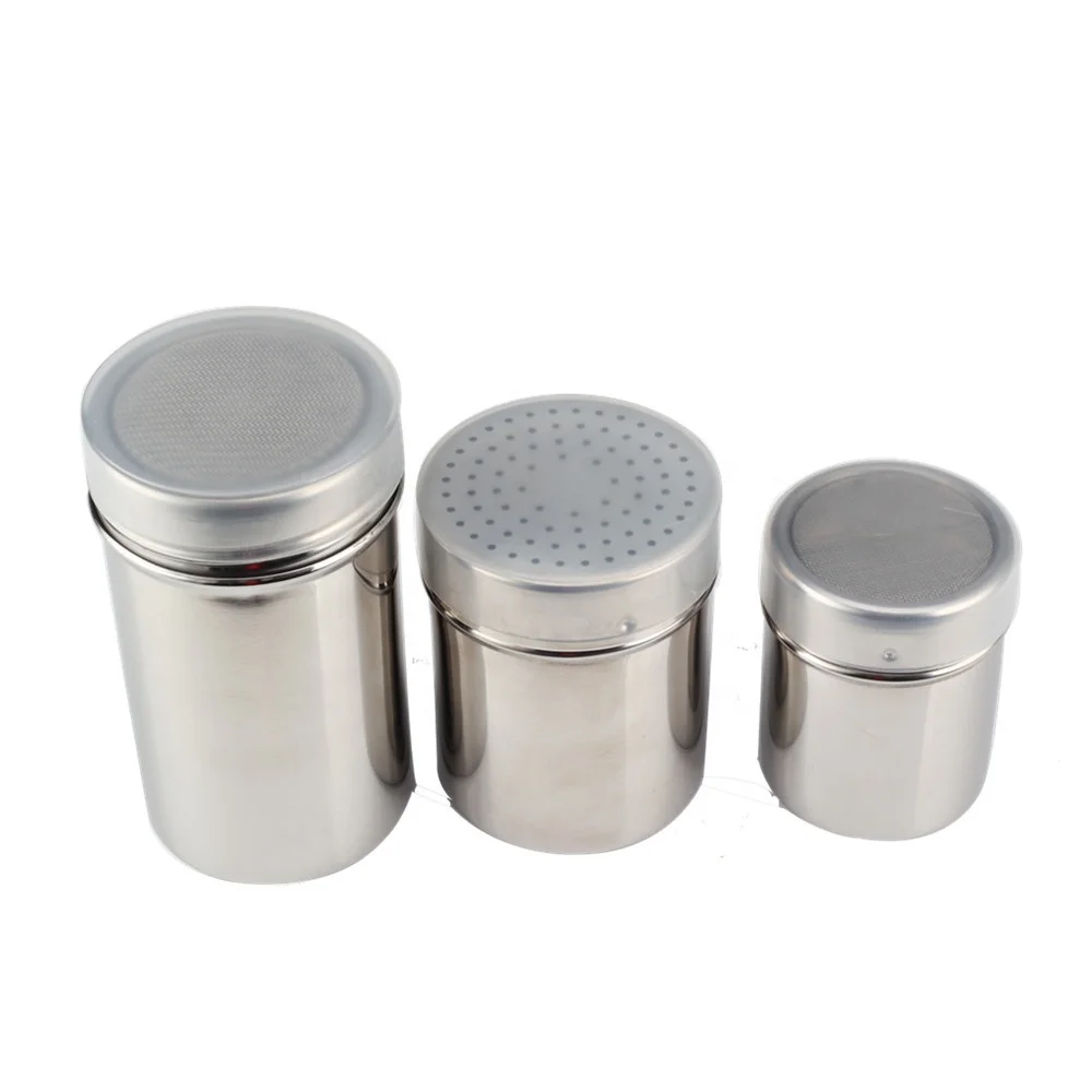 Salt and Pepper Shakers for Cooking Kitchen Baking Salt Candy, Stainless Steel Dredge Shaker