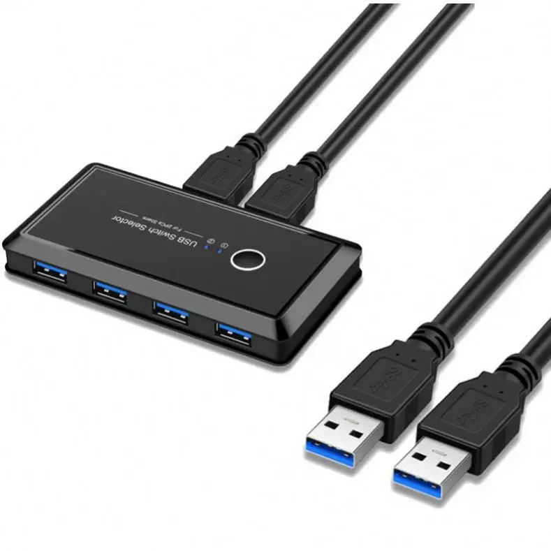 Factory Price SB Switch Selector 2 Computers Sharing 4 USB 3.0 Peripheral Switcher Box Hub
