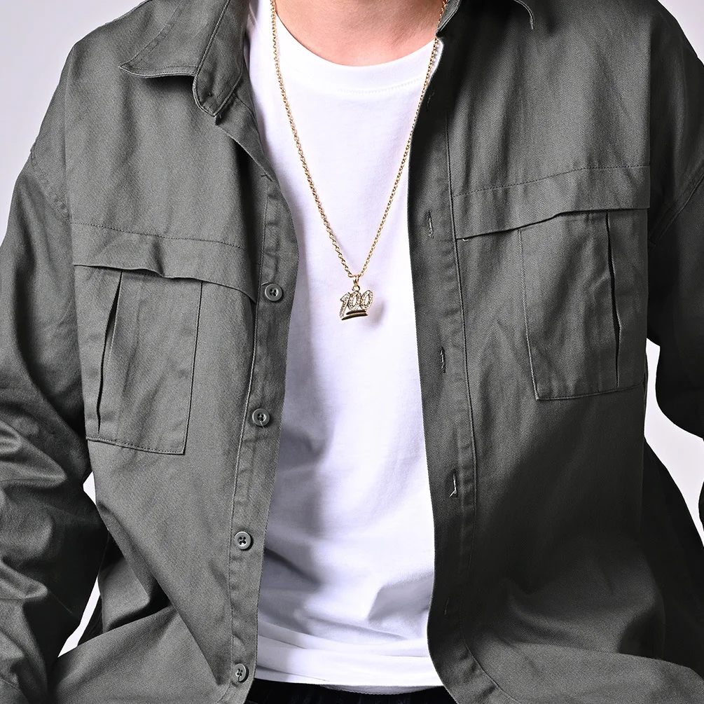 Trendy Jewelry for Teens 100 Number Charm Necklace Iced Out Custom Diamond Hip Hop Jewelry Pendant