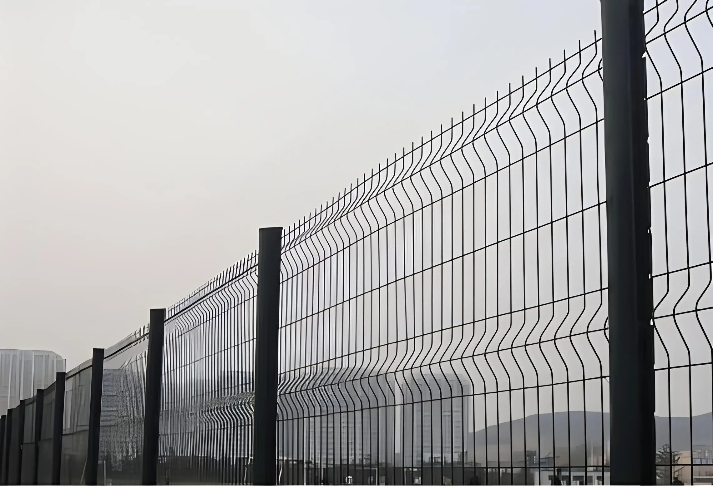 Cheap price 5mm 4ft 5ft 6ft x2.5m Galvanized/vinyl/PVC welded mesh fence Triangle Bending Welded Wire Mesh Fence garden fence