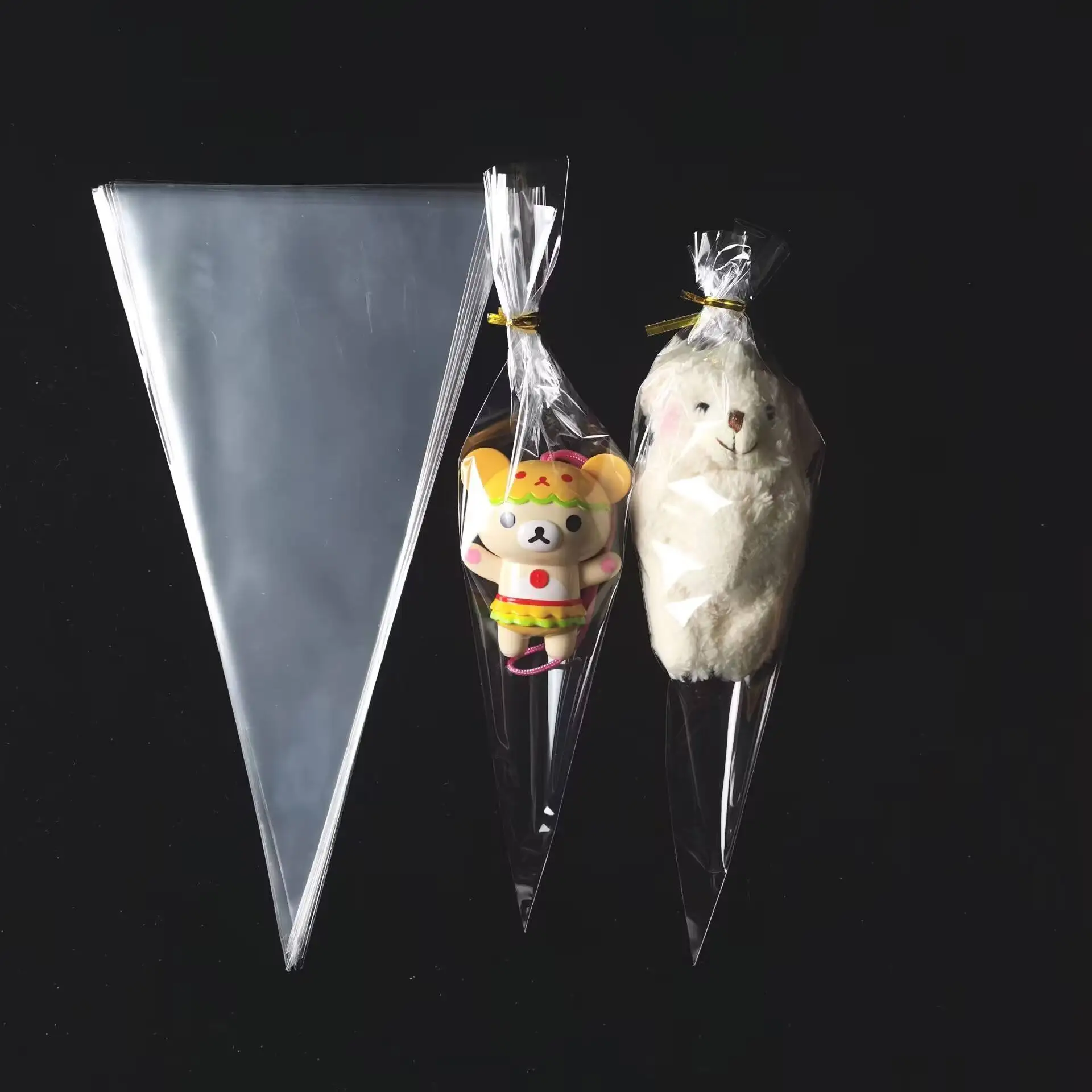 Custom Food Grade Triangle Cone Shaped Dessert Baking Plastic Bag Sweets Cake Cream Icing Popcorn Pastry Piping Bag