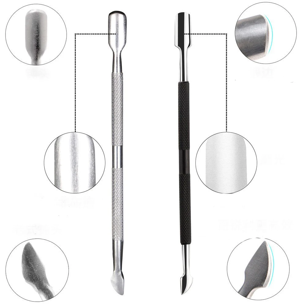 2Pcs Hot Sale Professional Manicure Set Stainless Steel Nail Cuticle Nipper with pusher