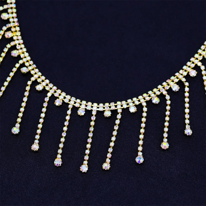 Wholesale Rhinestone Cup Chain High Quality Buy Short Tassel Pendant Rhinestones