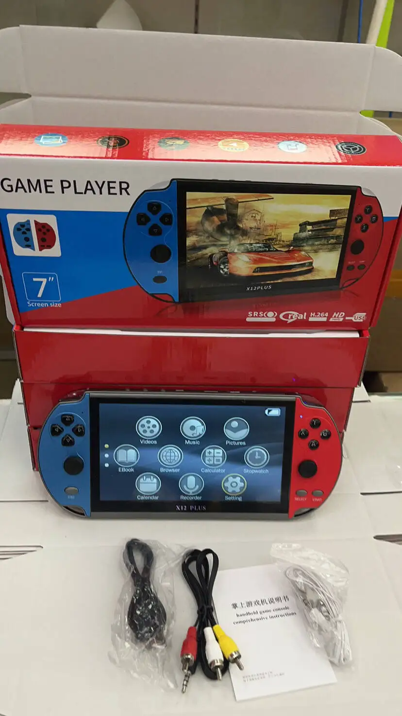Игровая консоль X12 Plus, 7 дюймов, 16 ГБ, 20000 игр, 7 дюймов