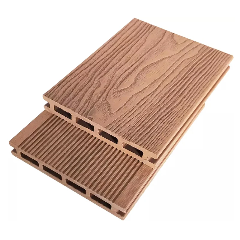 Traditional teak wood grain composite floor smooth decking tiles board composite TAP & GO wpc decking panel for exterior park