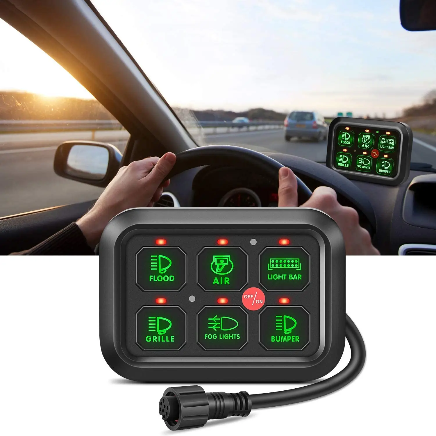 Automatic Dimmable ON-Off LED 6 Gang Switch Panel Relay System Circuit Control Box for Car Accessories