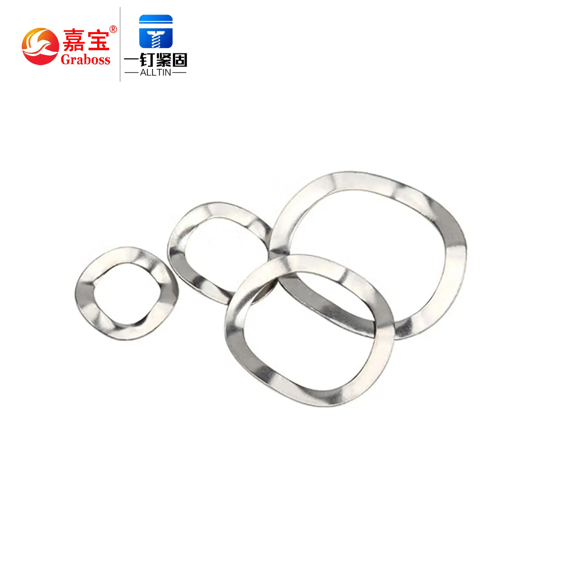Wholesale High Quality 304 Stainless Steel Wave Spring Washer Curved Waveform Washer M3-M20 Wave Washer Flat Gasket
