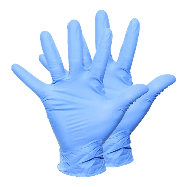 nitrile blue disposable exam medical cleaning gloves