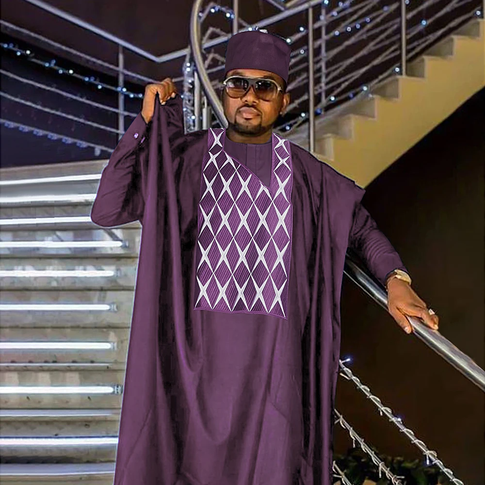 H & D African Dashiki Clothing For Men 3 PCS Set Wear For Party Attire