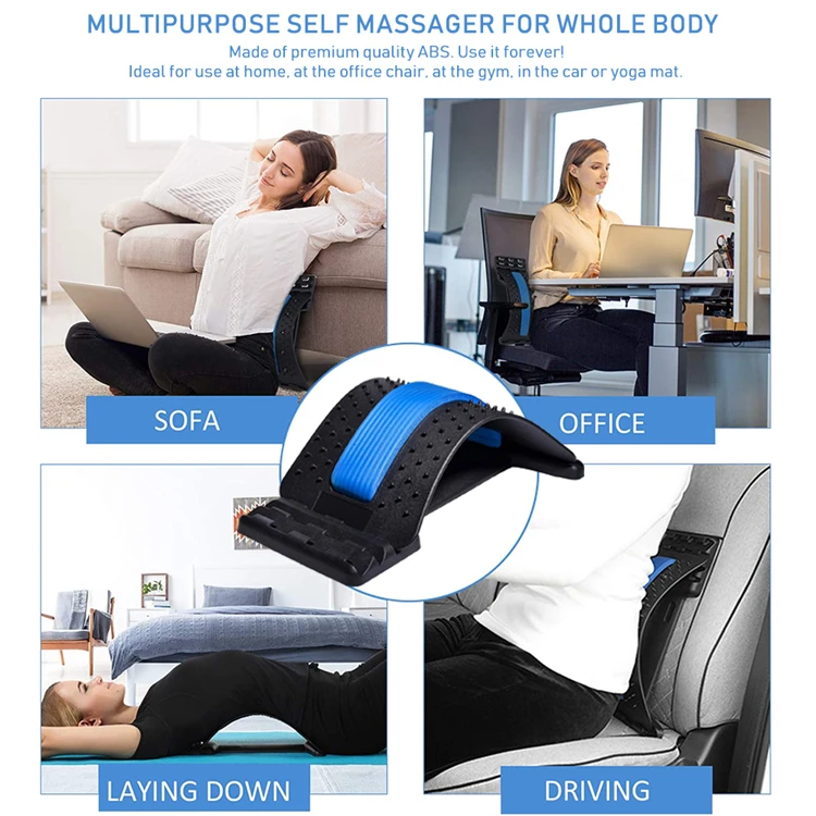 Wholesale All New Material PP+NBR Manual Lumbar Traction Physiotherapy Support Back Muscle Stretcher Device Back Massager