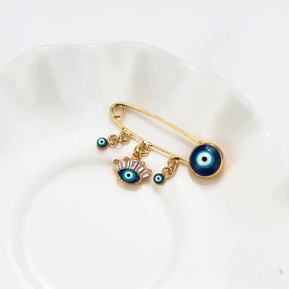 Европейская и американская брошь в виде глаза дьявола, очаровательная брошь в виде глаза, Детская Брошь, цветные ювелирные изделия для мальчиков и девочек, игла для воротника