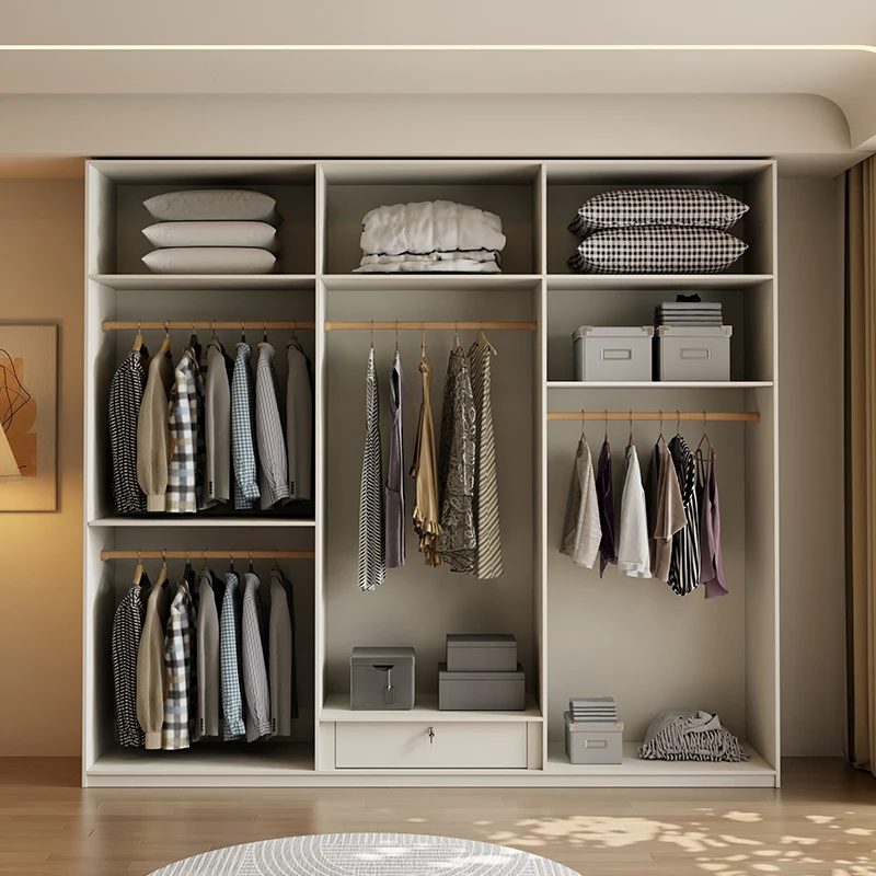 French Cream Armoire One Door To Top Bedroom Solid Wood Cabinet Master Bedroom Finished Desk Wardrobe One Piece Combination