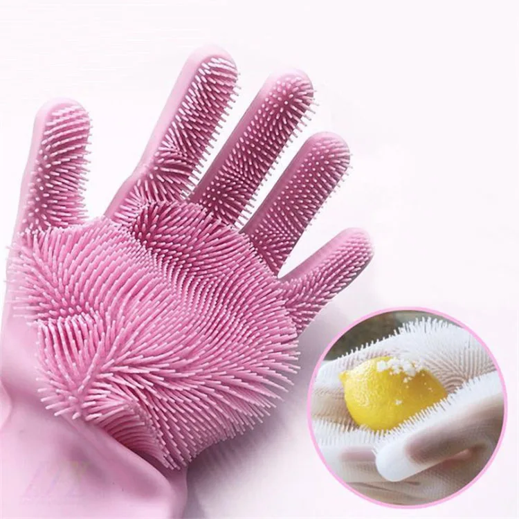 
180gsm Sprayed Flocklined Dish Washing Cleaning Gloves Household Silicone Bathroom Cleaning Washing Gloves 