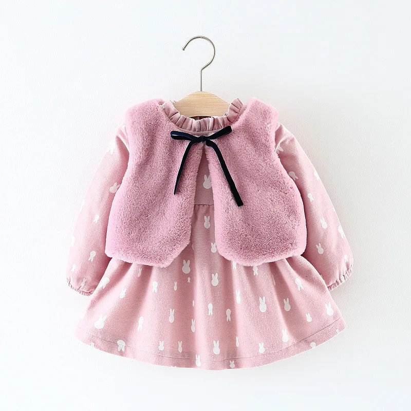 Boutique baby clothes long sleeve baby girl dress for Autumn Winter