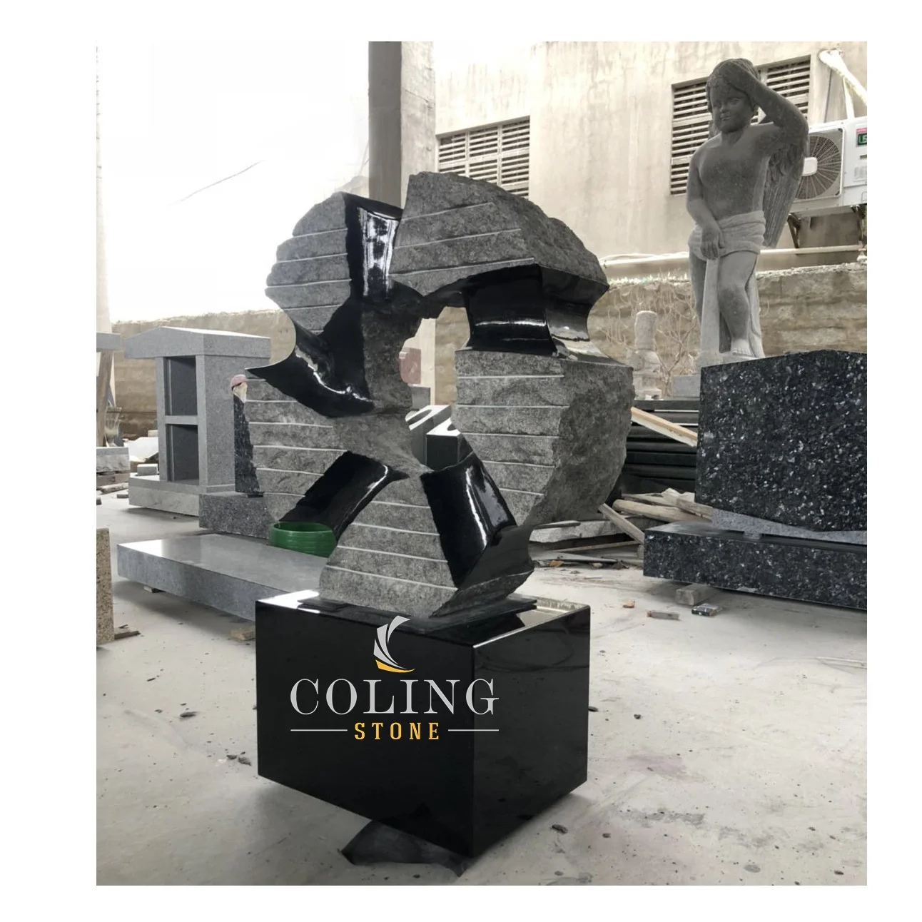 Hand Carving Modern Classic Craft Outdoor Decoration Large Garden Statue Abstract Life Size White Marble granite Stone Sculpture