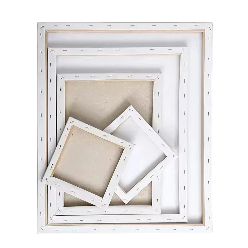 Keep Smiling 30*30cm Art Printing Cotton Blank Stretched Canvas Frame Boards for DIY Oil Painting