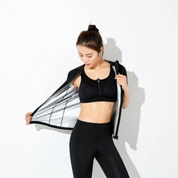 Flygaga Indoor Fitness Gym Waist Trainer Sauna Suit Sweat Neoprene Shirt Sport Workout Weight Loss Top Body Shaper for Women