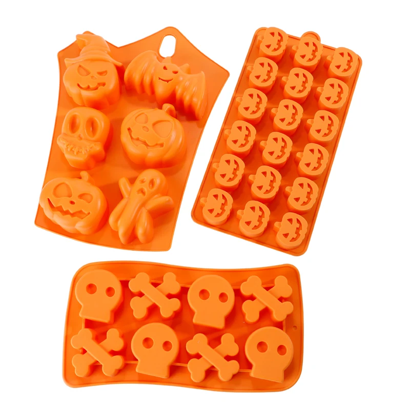 High Quality Silicone Cake Mold Cartoon Halloween Pumpkin Baking Pan DIY Chocolate Mold Stocked for Baking