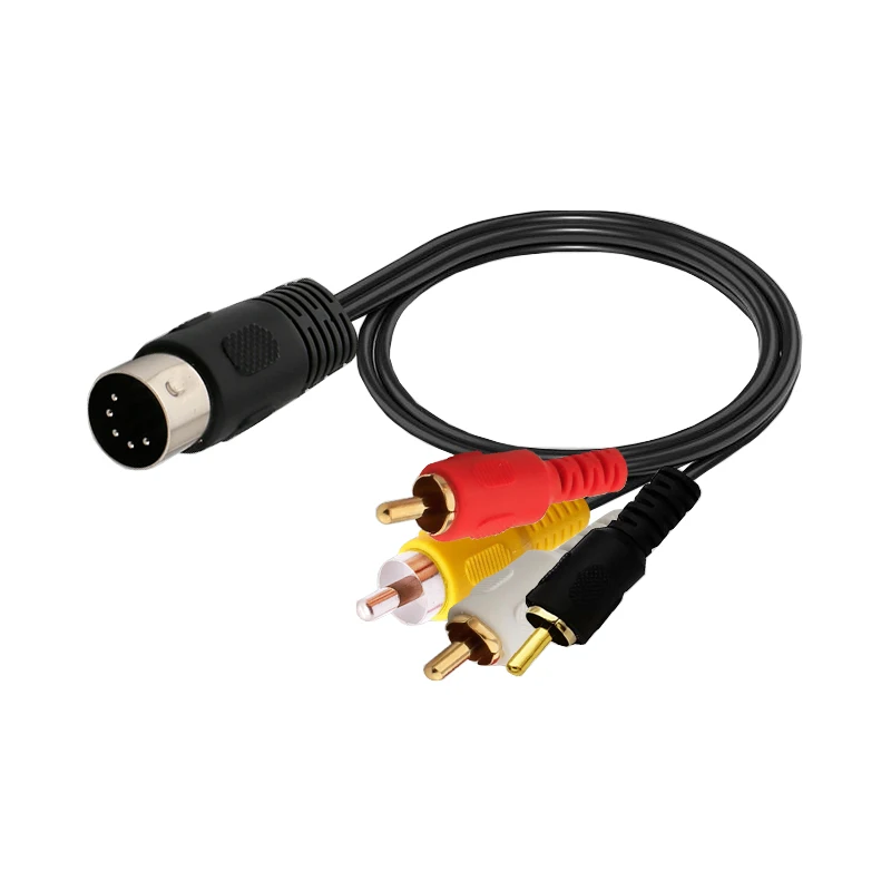 Midi Din 5 Pin to 4 RCA Cables Din5 Female to RCA Male Cable Support Home Theatre DVI Computer Stereo
