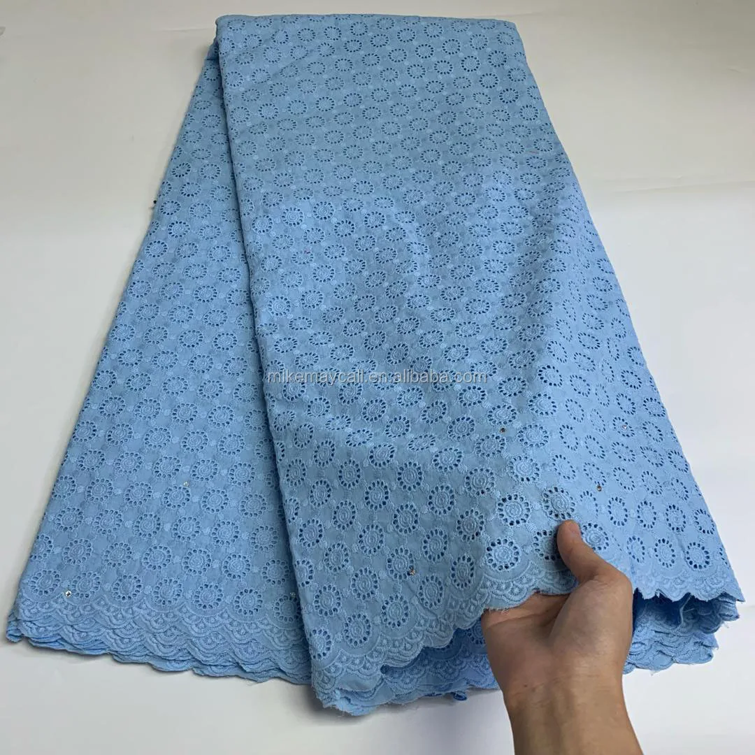 
2021 Latest Nigeria Swiss Laces High Quality Swiss Voile Laces Switzerland Cotton African Dry Lace Fabric 
