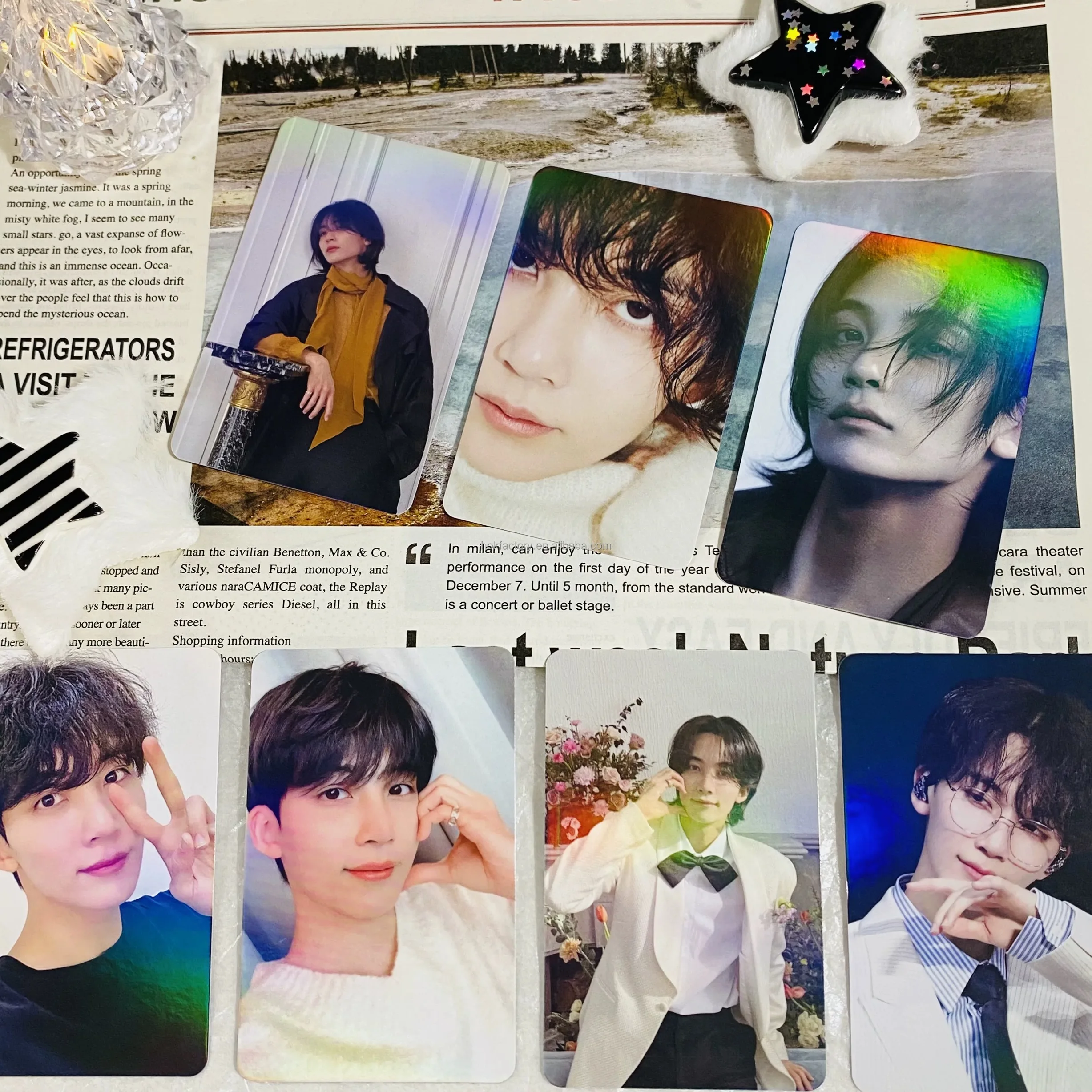 Cheap Price Customized Kpop Double sided Glossy Color Holographic K-pop Laser Lomo Photo Card for Fan Collection