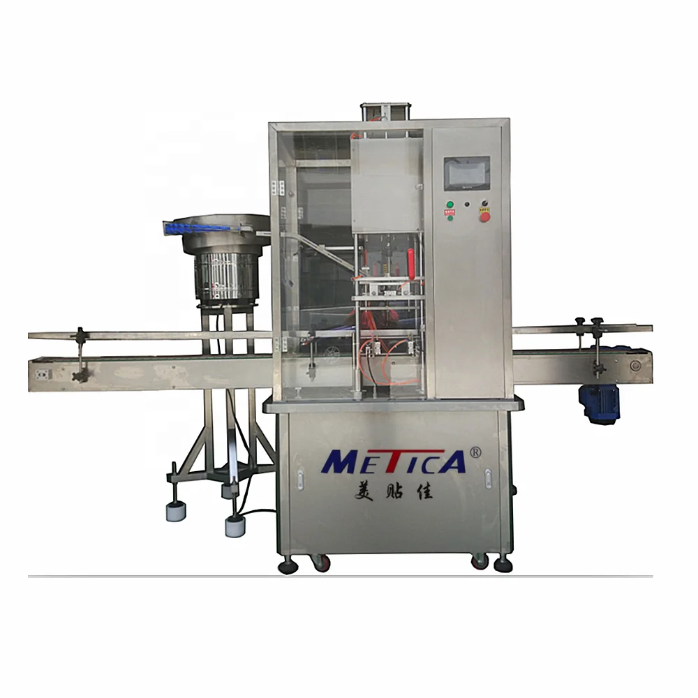 METICA  auto multifunction bottle locking and capping machine for plastic and metal cap
