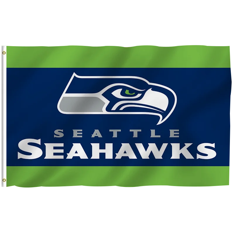 Высококачественный флаг 3x5ft NFL баннер с индивидуальным дизайном Seattle Seahawks 100% полиэстер все флаги футбольной команды