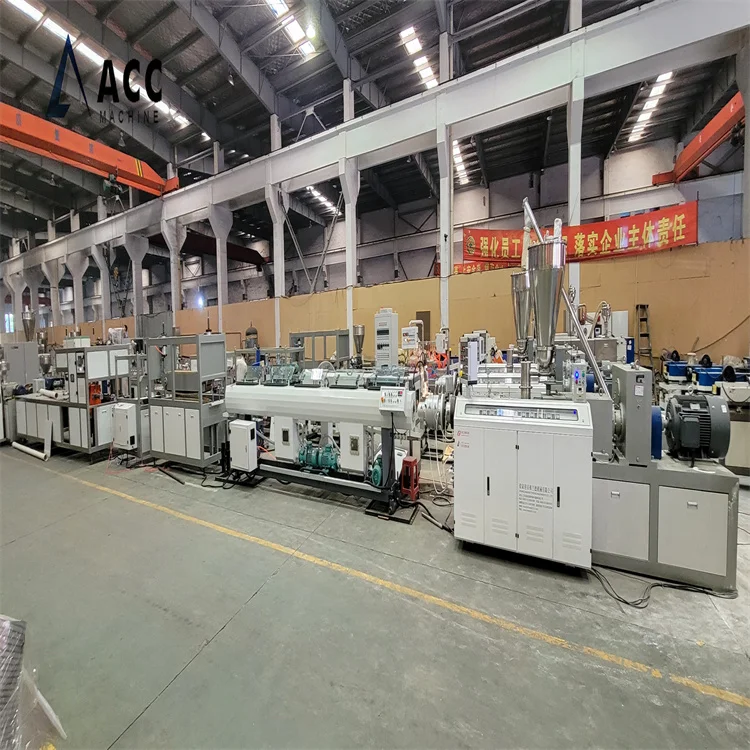CPVC PVC 4 inch to 8 inch plastic water/electrical pipe making extrusion machine line with R type pipe socket equipment