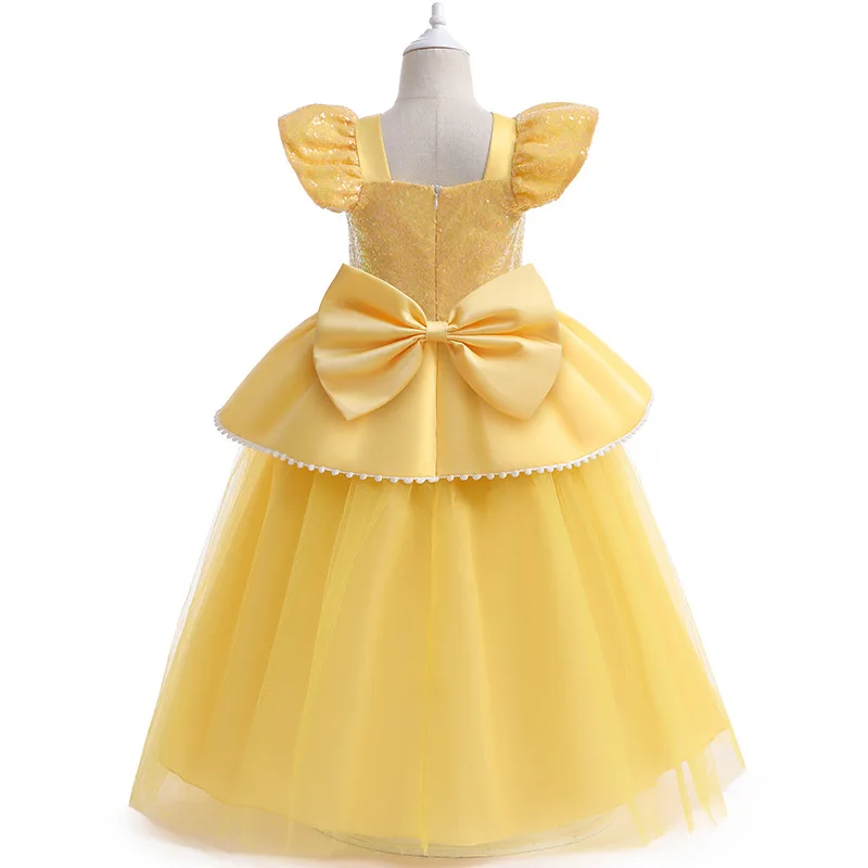 Cosplay Belle Princess Dress From Beauty the Beast for Girls Puffy Sleeve Dress Casual Style Adults Halloween Christmas Costumes