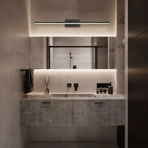 European indoor Style lights Villa Hotel Home Bathroom washroom Vanity lamp Longer Rectangle LED wall mirror light