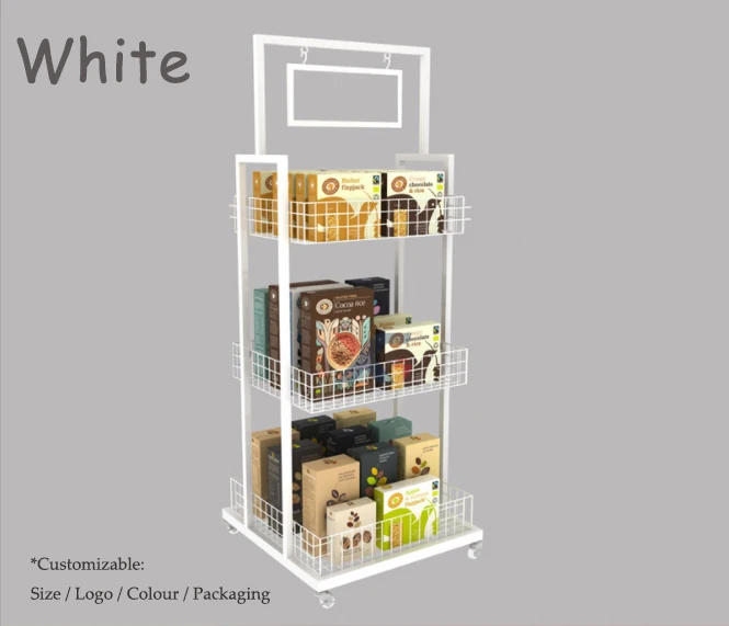 Shop furniture customized 3 tiers wire storage basket metal wire shelving display beauty supply store shelves display rack