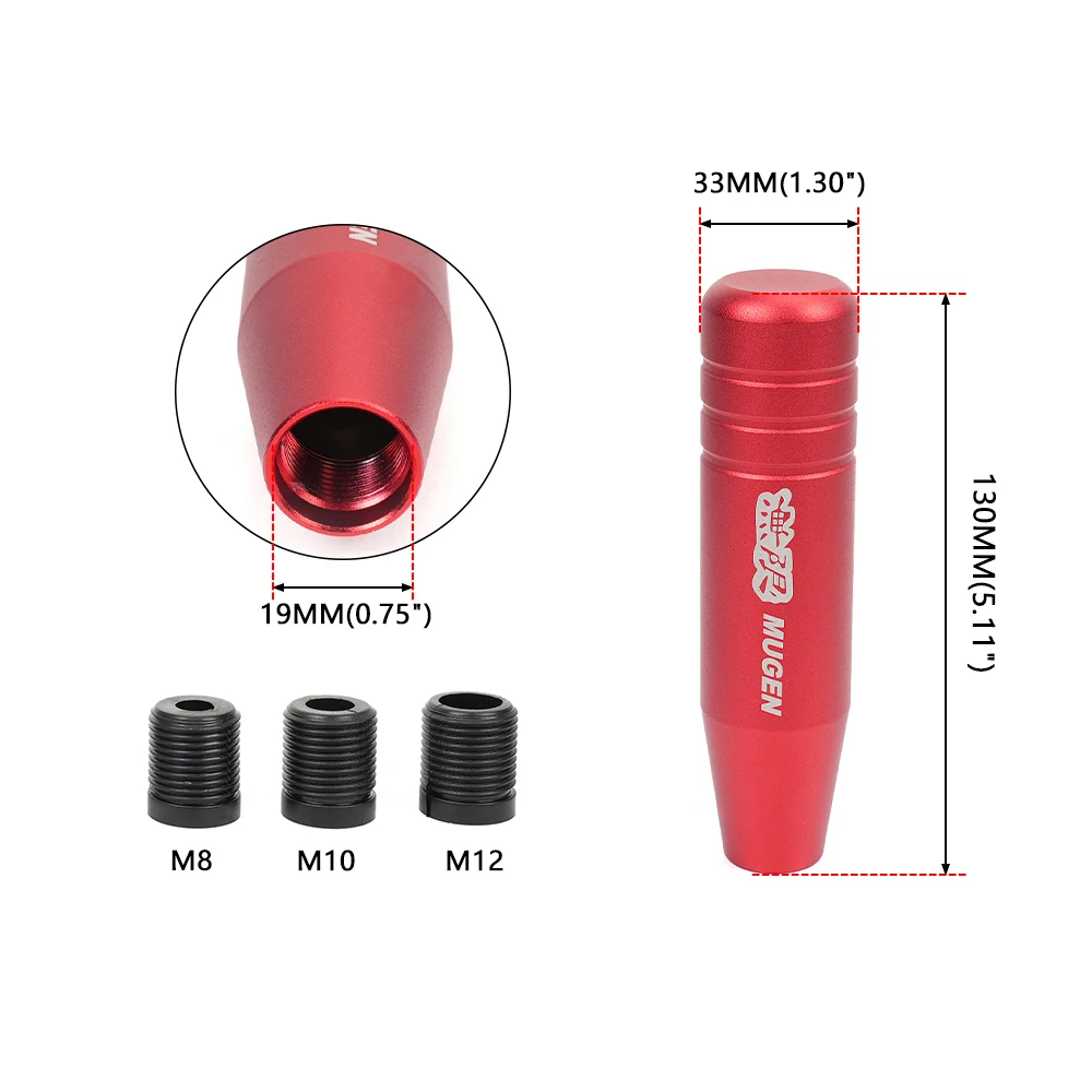 Universal 9/13/18cm Lever Shifter JDM Car Tuning Red Black Gold Silver Aluminum Mugen Gear Shift Knob