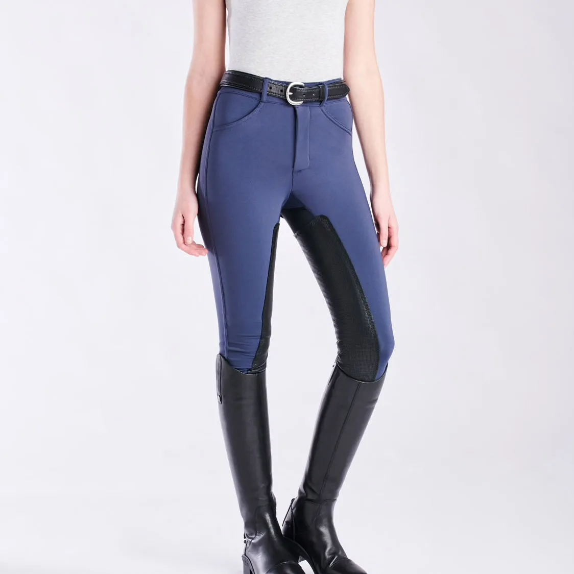 Spandex Jodhpur & Breeches Adult Denim Silicone Breeches Riding Pants